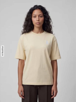 t-shirt o luźnym kroju z czystej bawełny model 'TARJAA' ARMEDANGELS Jasnożółty