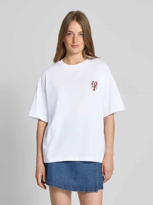T-shirt o luźnym kroju z czystej bawełny model ‘TOBSTER’ Pieces