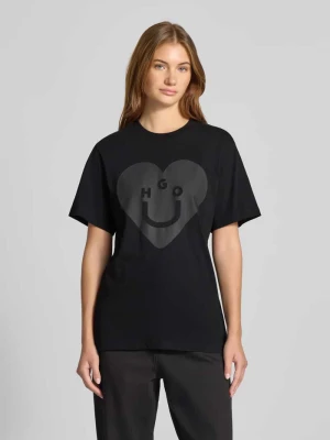 T-shirt o luźnym kroju z czystej bawełny model ‘VINTAGE TEE’ Hugo Blue