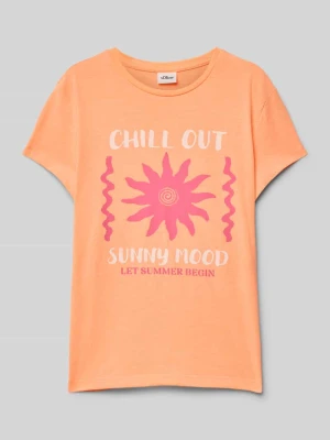 T-shirt o luźnym kroju z czystej bawełny s.Oliver RED LABEL
