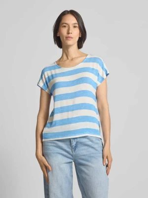 T-shirt o luźnym kroju z mieszanki wiskozy model ‘WIDE STRIPE’ Vero Moda