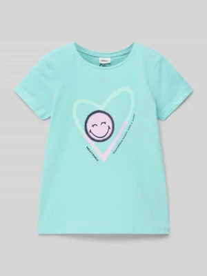 T-shirt o luźnym kroju z nadrukiem Smiley® s.Oliver RED LABEL
