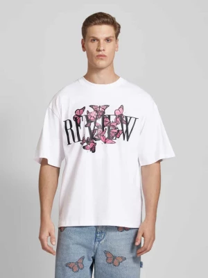 T-shirt o luźnym kroju z nadrukiem z logo REVIEW