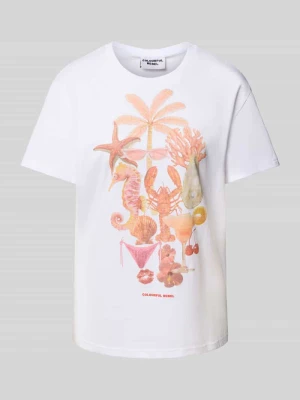 T-shirt o luźnym kroju z nadrukiem z motywem model ‘Beach Items’ Colourful Rebel