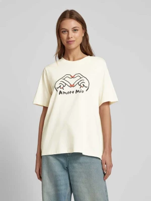 T-shirt o luźnym kroju z nadrukiem z napisem model ‘VALERIE’ Vero Moda