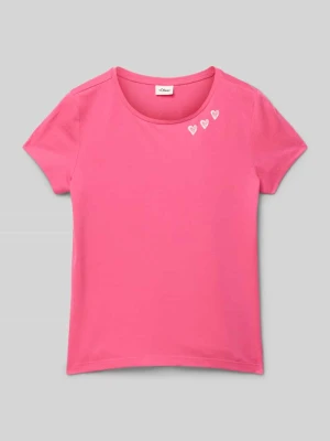 T-shirt o luźnym kroju z nadrukiem z przodu s.Oliver RED LABEL