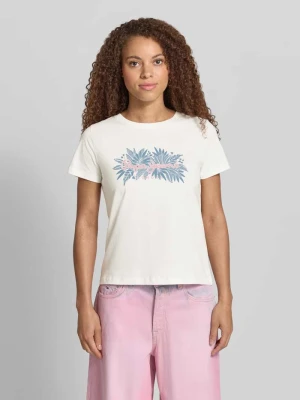 T-shirt o pudełkowym kroju z czystej bawełny model 'CRISTINA' Pepe Jeans Złamany biały