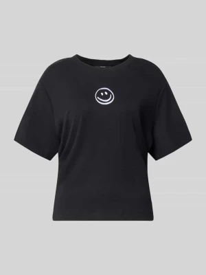 T-shirt o pudełkowym kroju z czystej bawełny model 'SARA' Vero Moda Czarny