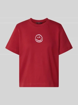 T-shirt o pudełkowym kroju z czystej bawełny model 'SARA' Vero Moda Czerwony