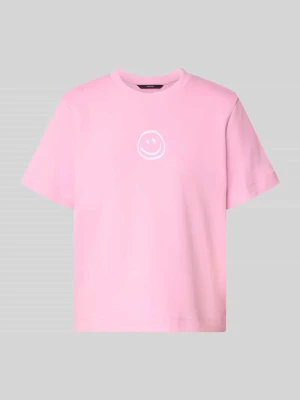 T-shirt o pudełkowym kroju z czystej bawełny model 'SARA' Vero Moda Mocnoróżowy