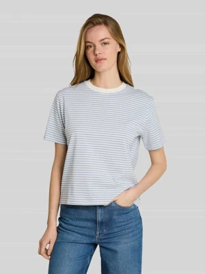 T-shirt o pudełkowym kroju z czystej bawełny Tom Tailor Jasnoniebieski melanż