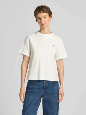 T-shirt o pudełkowym kroju z czystej bawełny Tommy Hilfiger Écru