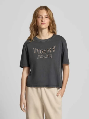 T-shirt o pudełkowym kroju z czystej bawełny Tommy Jeans