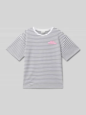 T-shirt o pudełkowym kroju z dżerseju interlock z nadrukowanym detalem s.Oliver RED LABEL