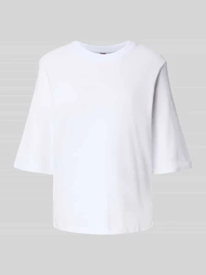T-shirt o pudełkowym kroju z mieszanki wiskozy i bawełny z rękawem o dł. 1/2 Stefanel