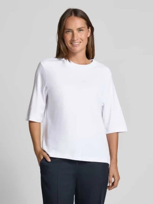 T-shirt o pudełkowym kroju z mieszanki wiskozy i bawełny z rękawem o dł. 1/2 Stefanel