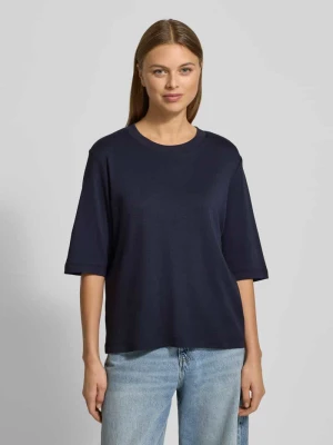 T-shirt o pudełkowym kroju z mieszanki wiskozy i bawełny z rękawem o dł. 1/2 Stefanel