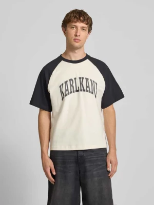 „T-shirt o pudełkowym kroju z nadrukiem z logo” Karl Kani Biały
