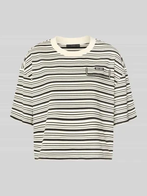 t-shirt o pudełkowym kroju z wyhaftowanym logo i tunelem Oui Czarny