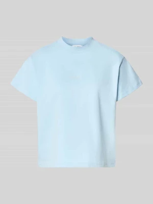 t-shirt o pudełkowym kroju z wyhaftowanym logo model 'Ella' Oh April Jasnoniebieski