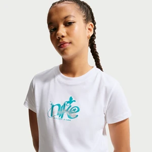 T-shirt o skróconym kroju dla dużych dzieci (dziewcząt) Nike - Biel