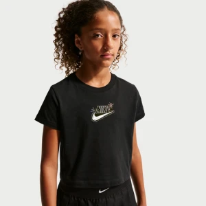 T-shirt o skróconym kroju dla dużych dzieci (dziewcząt) Nike - Czerń