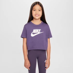 T-shirt o skróconym kroju dla dużych dzieci (dziewcząt) Nike Sportswear - Fiolet