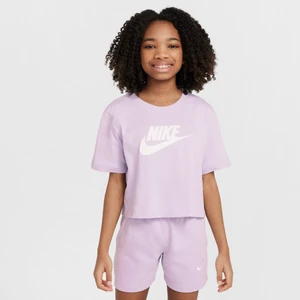 T-shirt o skróconym kroju dla dużych dzieci (dziewcząt) Nike Sportswear - Fiolet