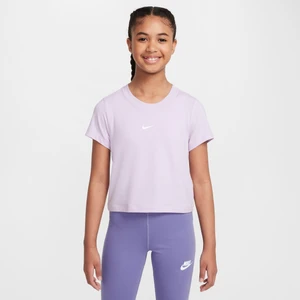 T-shirt o skróconym kroju dla dużych dzieci (dziewcząt) Nike Sportswear - Fiolet