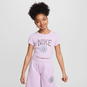 T-shirt o skróconym kroju dla dużych dzieci (dziewcząt) Nike Sportswear - Fiolet