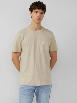 T-shirt o strukturze przędzy płomieniowej z kieszenią na piersi s.Oliver beżowy