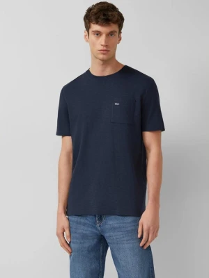 T-shirt o strukturze przędzy płomieniowej z kieszenią na piersi s.Oliver niebieski
