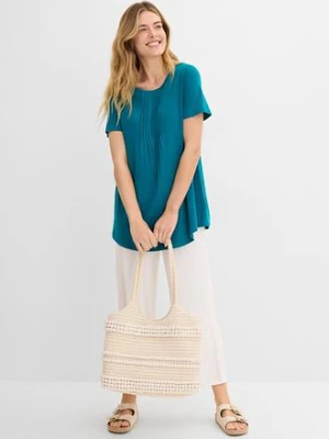 T-shirt o trapezowym kroju, krótki rękaw bonprix