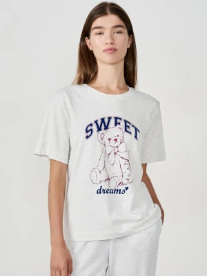 T-shirt od piżamy z nadrukiem Etam