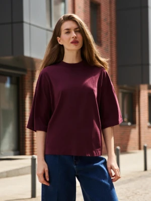 T-shirt oversize burgundowy Moodo