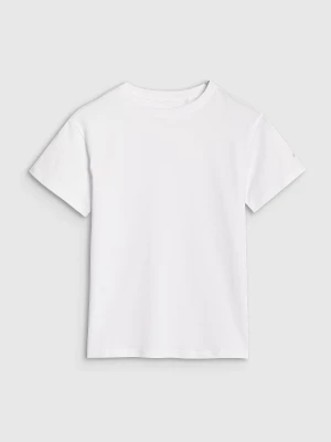 T-shirt oversize gładki chłopięcy - biały 4F