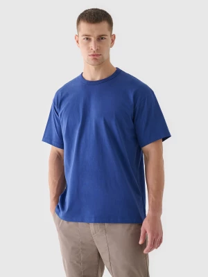 T-shirt oversize gładki męski - granatowy 4F