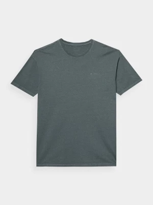 T-shirt oversize gładki męski - oliwkowy 4F