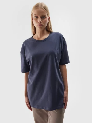 T-shirt oversize gładki unisex - granatowy 4F