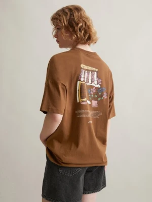 T-shirt oversize Marc O'Polo hnědá
