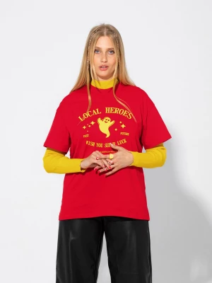T-shirt oversize super luck czerwony Local Heroes