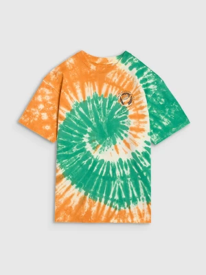 T-shirt oversize tie-die chłopięcy - multikolor 4F