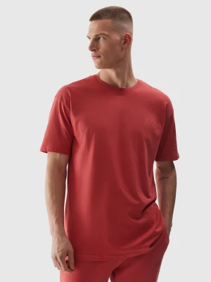 T-shirt oversize z bawełny organicznej męski - koral 4F
