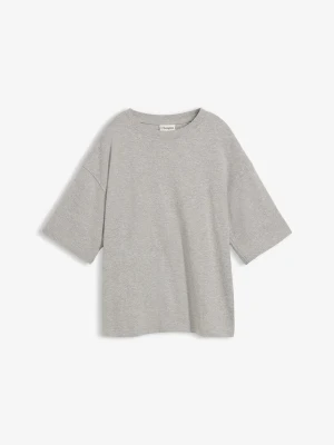 T-shirt oversize z ciężkiej bawełny organicznej BonPrix szary