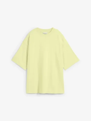 T-shirt oversize z ciężkiej bawełny organicznej BonPrix żółty