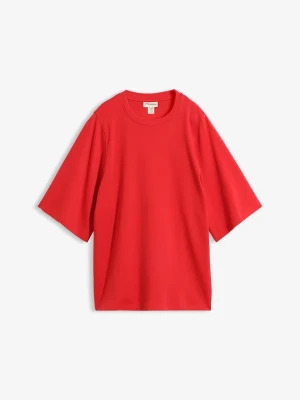 T-shirt oversize z czystej bawełny organicznej BonPrix czerwony