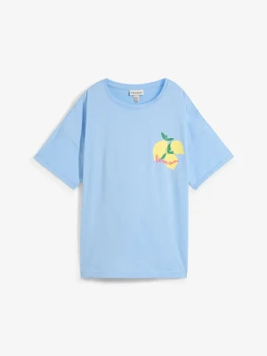 T-shirt oversize z czystej bawełny organicznej BonPrix niebieski