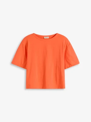 T-shirt oversize z czystej bawełny organicznej BonPrix pomarańczowy