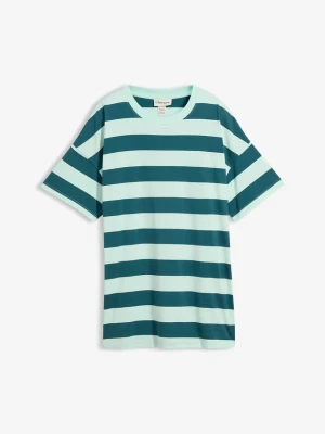 T-shirt oversize z czystej bawełny organicznej BonPrix zielony