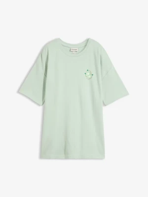 T-shirt oversize z czystej bawełny organicznej BonPrix zielony
